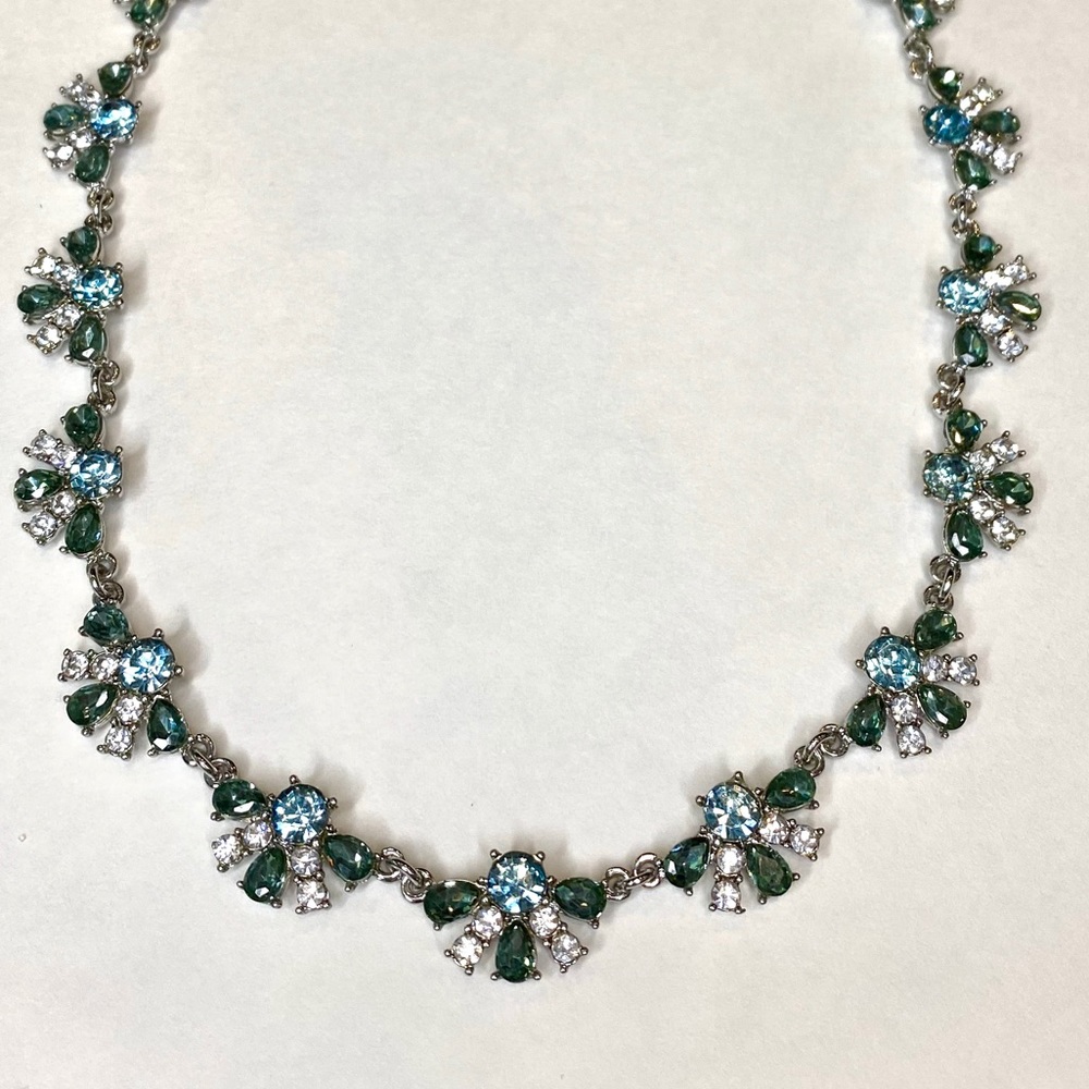 Charter Club Silver Sapphire Cluster Necklace